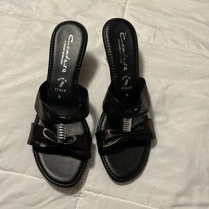 Contessa Beautiful black sandals made in Italy Black-silver like new condition